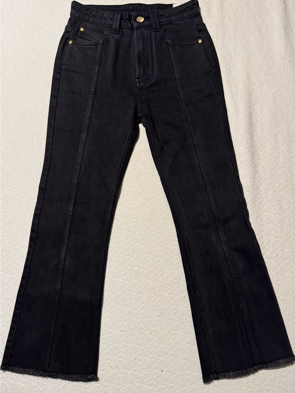Aje. Black Straight-Leg Jeans with Center Seams
